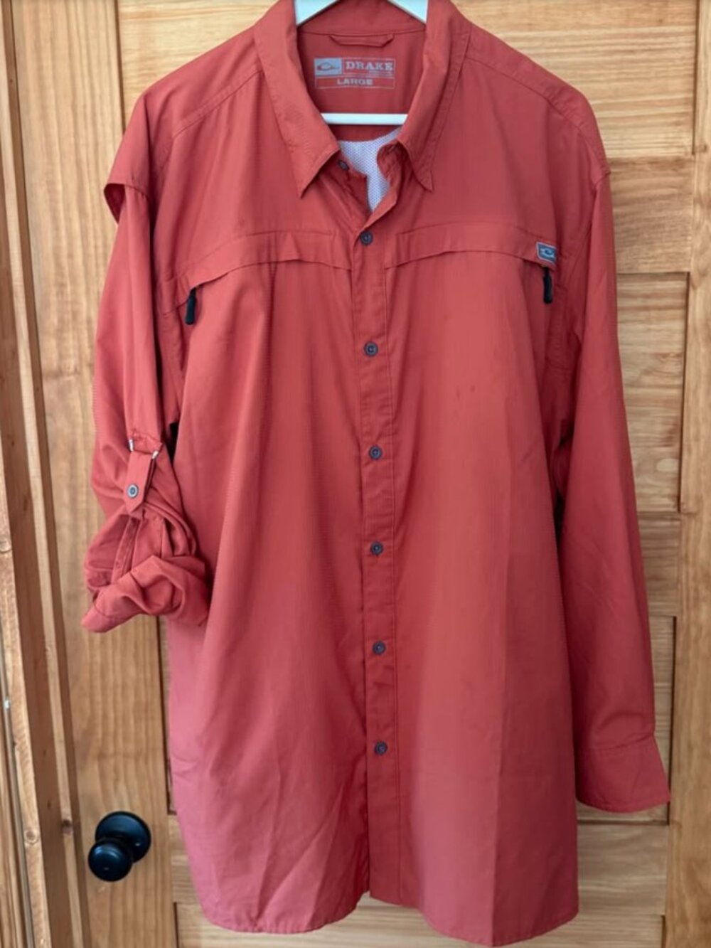 DRAKE Long Sleeve Outdoor Performance Fishing Shirt Men's size L